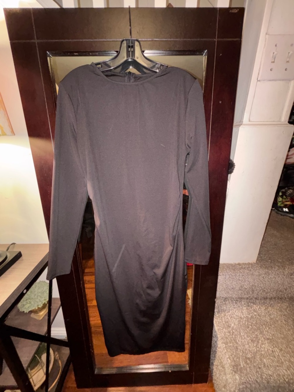 Classic Black Long Sleeve Sheath Dress